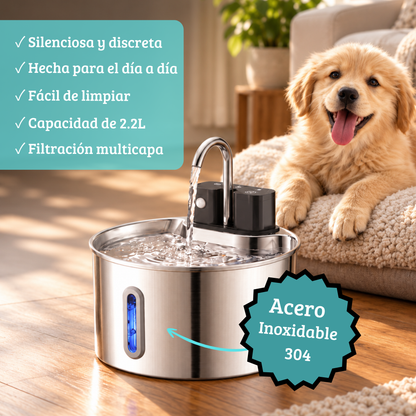 IsaPet - Fuente de Agua Inalámbrica Mascotas 2.2L
