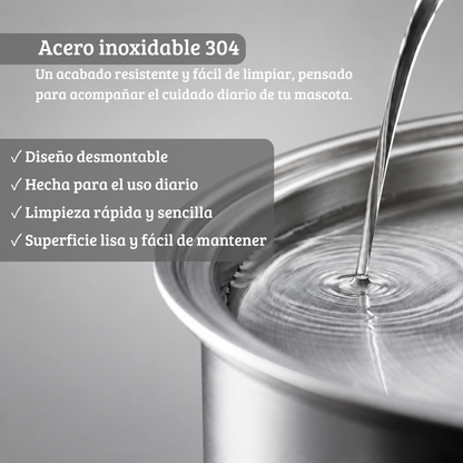 IsaPet - Fuente de Agua Inalámbrica Mascotas 2.2L